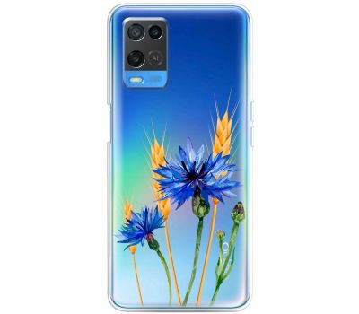 Чохол для Oppo A54 Mixcase квіти волошки в колосках