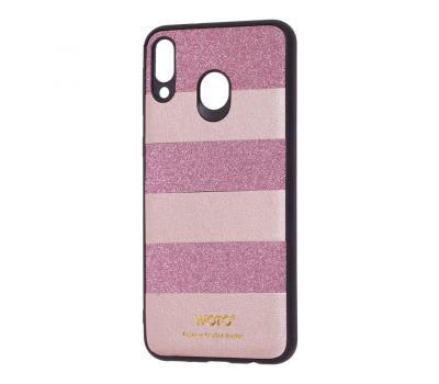 Чохол для Samsung Galaxy M20 (M205) woto з блискітками рожевий