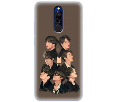 Чохол для Xiaomi Redmi 8 MixCase BTS на коричневому