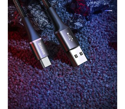 Кабель USB Baseus microUSB Halo Data 0.25m чорний 3266793