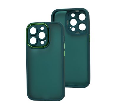 Чохол для iPhone 14 Pro Luxury Metal Lens зелений