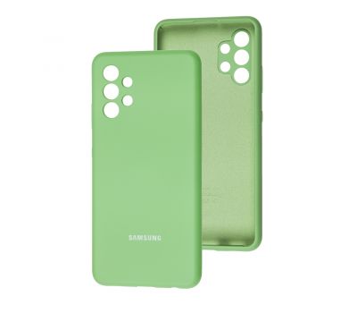 Чохол для Samsung Galaxy A32 (A325) Silicone cover Full camera м'ятний / mint