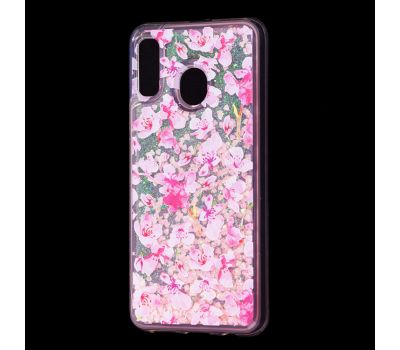Чохол для Samsung Galaxy A20 / A30 Блиск вода рожевий рожеві квіти