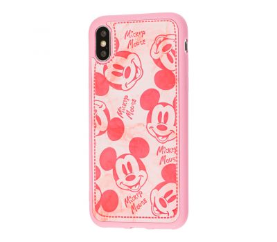 Чохол для iPhone X / Xs Mickey Mouse ретро рожевий