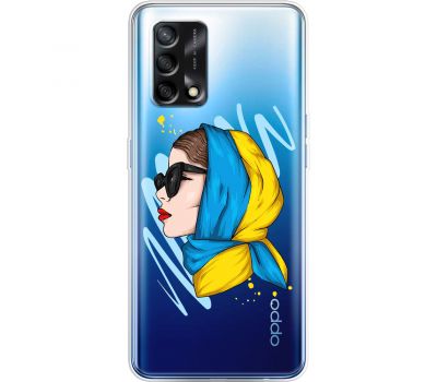 Чохол для Oppo A74 MixCase патріотичні дівчина в жовто-синій хустці