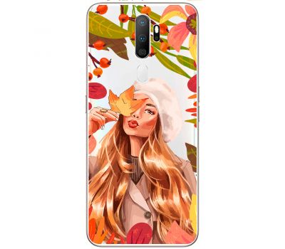 Чохол для Oppo A5 / A9 (2020) MixCase осінь дівчина у біреті