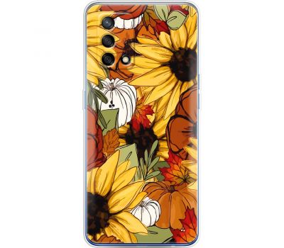 Чохол для Oppo A74 MixCase осінь гарбузи і соняшники