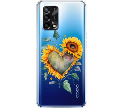 Чохол для Oppo A74 MixCase осінь соняшник з серцем