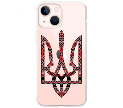 Чохол для iPhone 14 MixCase патріотичні тризуб з червоно-чорним орнаментом 3280854