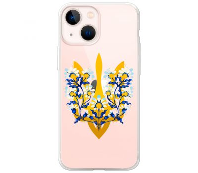 Чохол для iPhone 14 Plus MixCase патріотичні тризуб в квітах