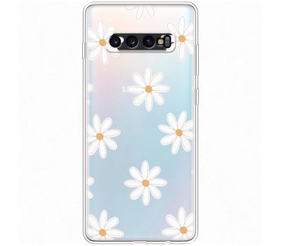 Чохол для Samsung Galaxy S10+ (G975) Mixcase квіти патерн ромашок