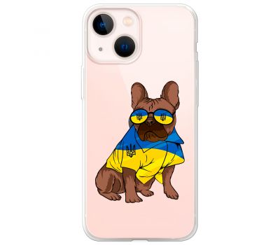 Чохол для iPhone 14 MixCase патріотичні мопс в жовто-синіх кольорах 3281186