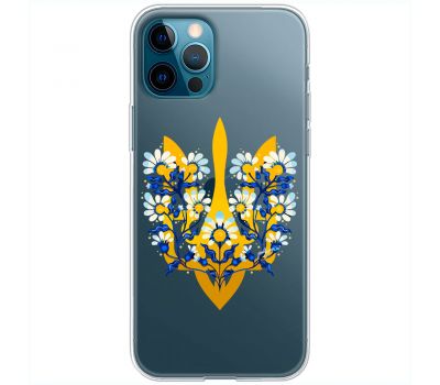 Чохол для iPhone 13 Pro MixCase патріотичні тризуб в квітах