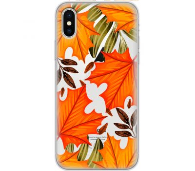 Чохол для iPhone X / Xs MixCase осінь жовто-червоне листя клену