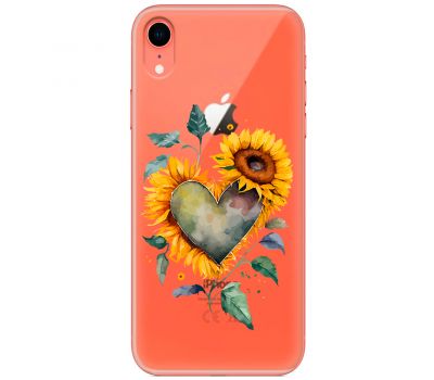 Чохол для iPhone Xr MixCase осінь соняшник з серцем