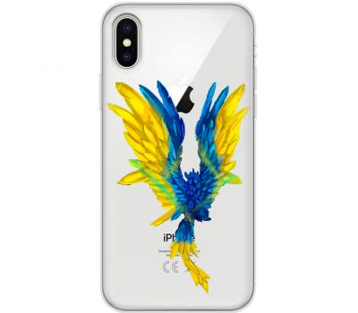 Чохол для iPhone Xs Max MixCase патріотичні жовто-синій птах