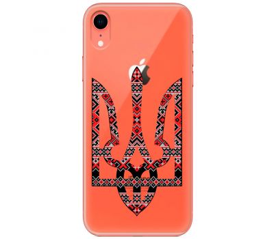 Чохол для iPhone Xr MixCase патріотичні тризуб з червоно-чорним орнаментом