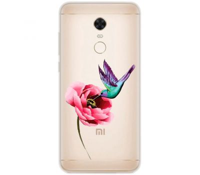 Чохол для Xiaomi Redmi 5 Plus Mixcase квіти колібрі в півоні