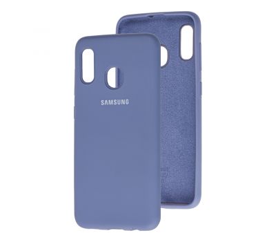Чохол для Samsung Galaxy A20/A30 Silicone Full лавандовий-сірий