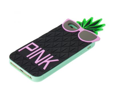 3D чохол pink для iPhone 6 чорний ананас 3290341