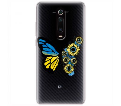 Чохол для Xiaomi Mi 9T MixCase патріотичні жовто-синій метелик