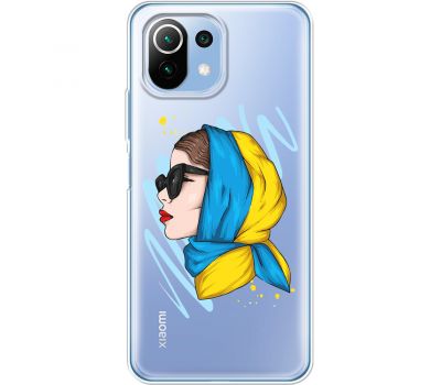 Чохол для Xiaomi Mi 11 Lite MixCase патріотичні дівчина в жовто-синій