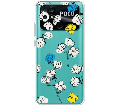 Чохол для Xiaomi Poco С40 MixCase патріотичні квіти бавовни