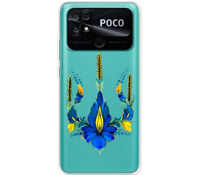 Чохол для Xiaomi Poco С40 MixCase патріотичні тризуб з квітів