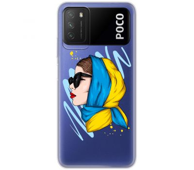 Чохол для Xiaomi Poco M3 MixCase патріотичні дівчина в жовто-синій