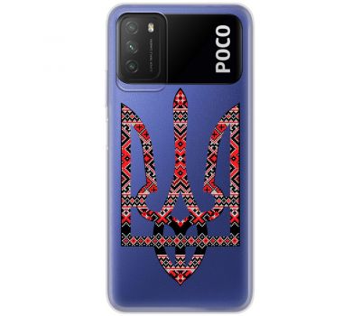 Чохол для Xiaomi Poco M3 MixCase патріотичні тризуб з червоно-чорни