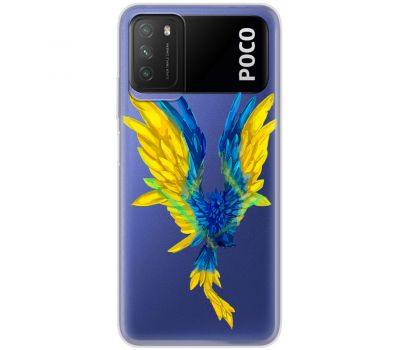 Чохол для Xiaomi Poco M3 MixCase патріотичні жовто-синій птах