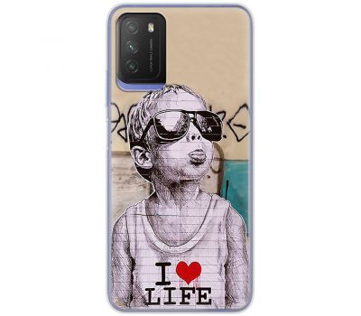 Чохол для Xiaomi Poco M3 MixCase графіті I love life