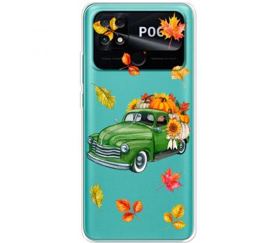 Чохол для Xiaomi Poco С40 MixCase осінь авто з гарбузами