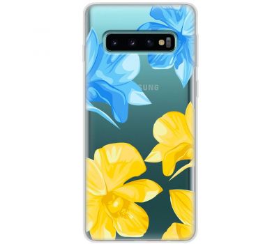 Чохол для Samsung Galaxy S10 (G973) MixCase патріотичні синьо-жовті квіти