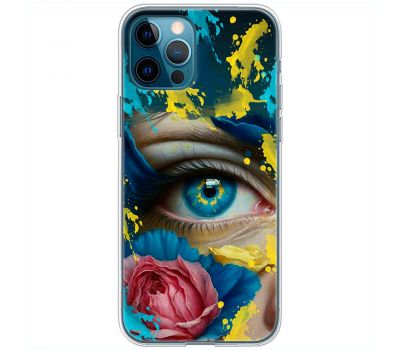 Чохол для iPhone 14 Pro Max MixCase патріотичні Синє жіноче око