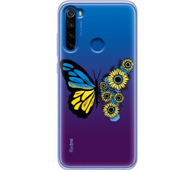 Чохол для Xiaomi Redmi Note 8T MixCase патріотичні жовто-синій метелик