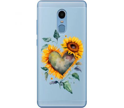 Чохол для Xiaomi Redmi Note 4 / 4x MixCase осінь соняшник з серцем