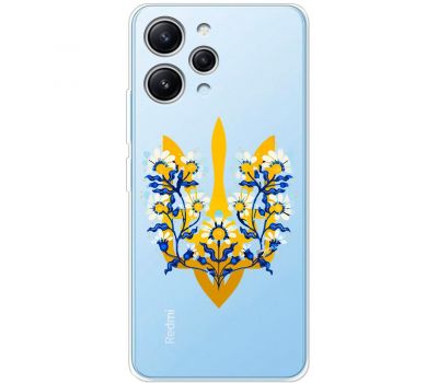 Чохол для Xiaomi Redmi 12 MixCase патріотичні тризуб в квітах