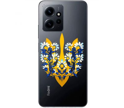 Чохол для Xiaomi Redmi Note 12 4G MixCase патріотичні тризуб в квітах