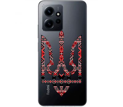 Чохол для Xiaomi Redmi Note 12 4G MixCase патріотичні тризуб з червоно-чорни