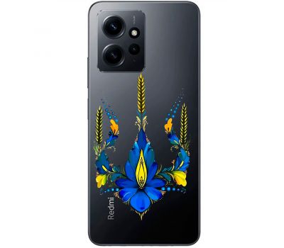 Чохол для Xiaomi Redmi Note 12 4G MixCase патріотичні тризуб з квітів