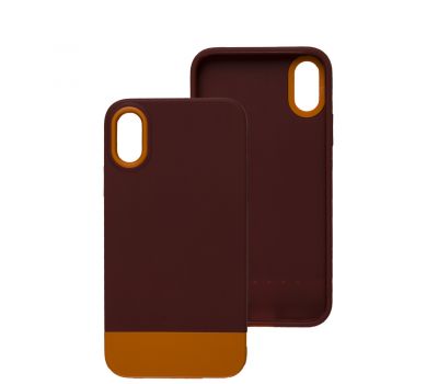 Чохол для iPhone X / Xs Bichromatic brown burgundy / orange