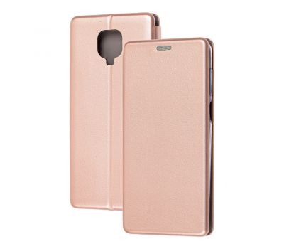 Чохол книжка Premium для Xiaomi Redmi Note 9s / 9 Pro рожево-золотистий