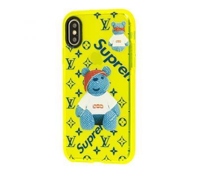 Чохол для iPhone X / Xs Neon print bear supreme