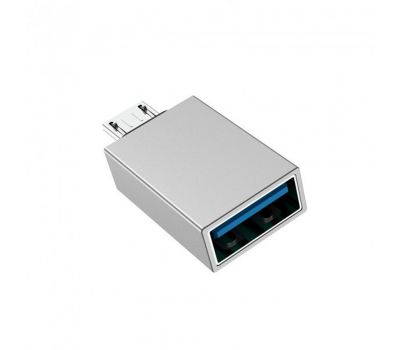 Перехідник OTG Borofone BV2 USB to microUSB сріблястий 3314115