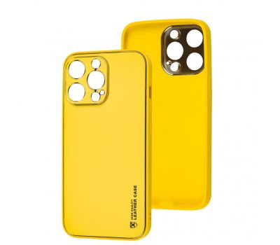 Чохол для iPhone 13 Pro Leather Xshield yellow