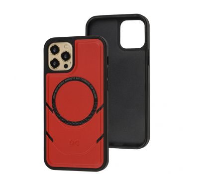 Чохол для iPhone 12/12 Pro MagSafe eco-leather + MagSafe popSocket red