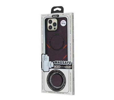 Чохол для iPhone 14 Pro MagSafe eco-leather + MagSafe popSocket grape 3320480