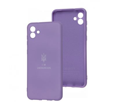 Чохол для Samsung Galaxy A04 (A045) Silicone Full Тризуб лавандовий / light purple