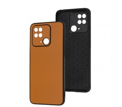 Чохол для Xiaomi Redmi 10C Classic leather case orange